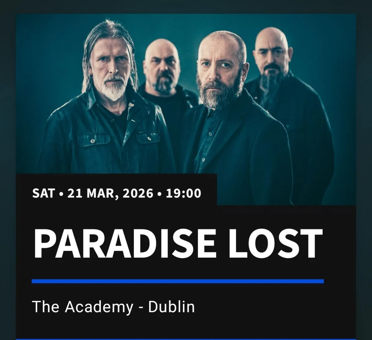 Paradise Lost - gig 21/03/26 - Dublin