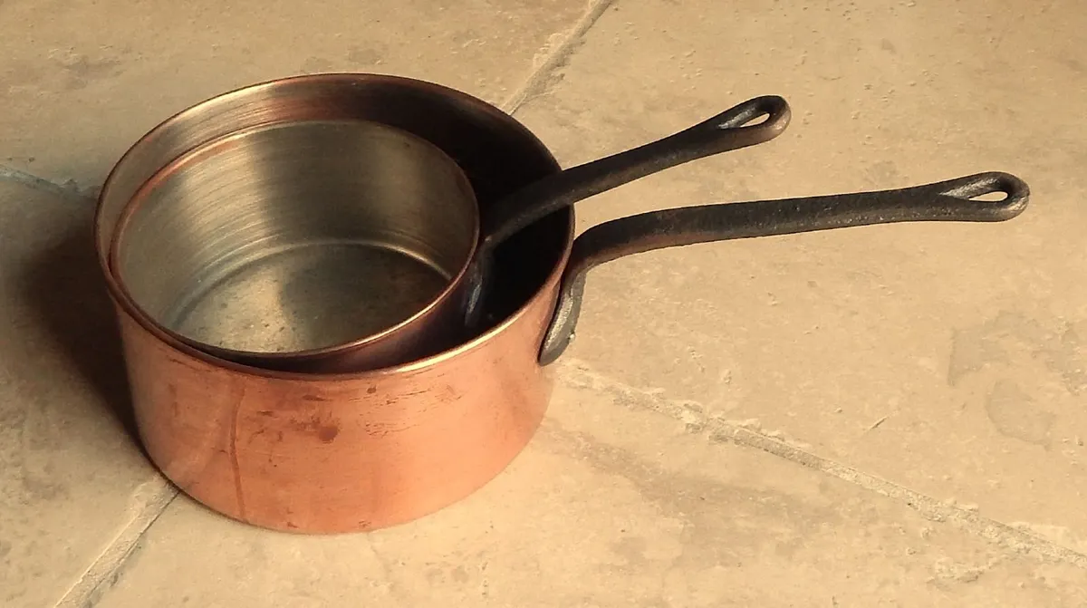 2 Hand Made Copper Saucepans - Image 4