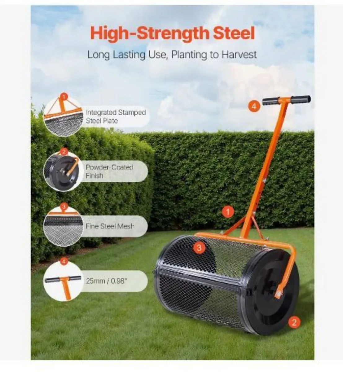 Compost Spreader, 24 in Wide Peat Moss Spreader - Image 3