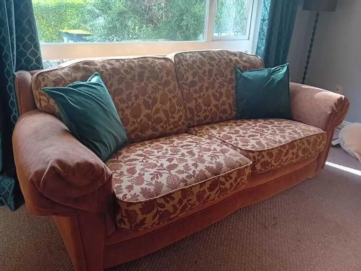 A Pair of 3 Seater Sofas + Coffee Table - Image 1