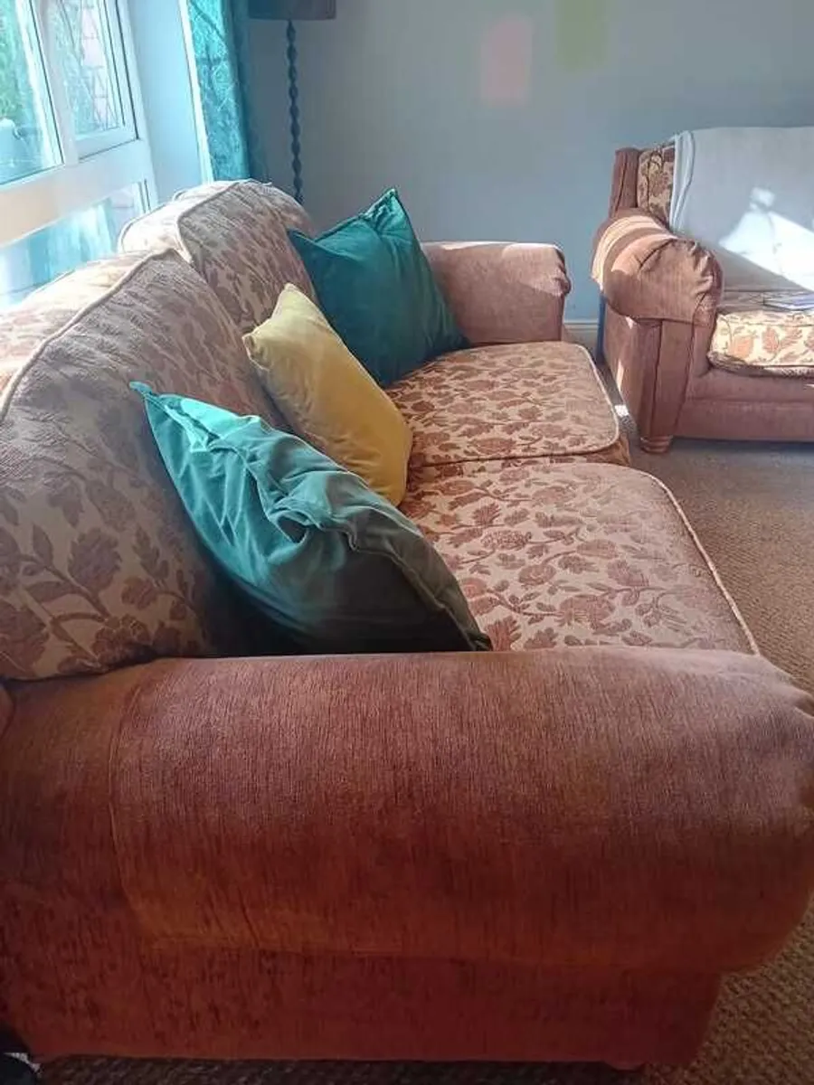 A Pair of 3 Seater Sofas + Coffee Table - Image 2