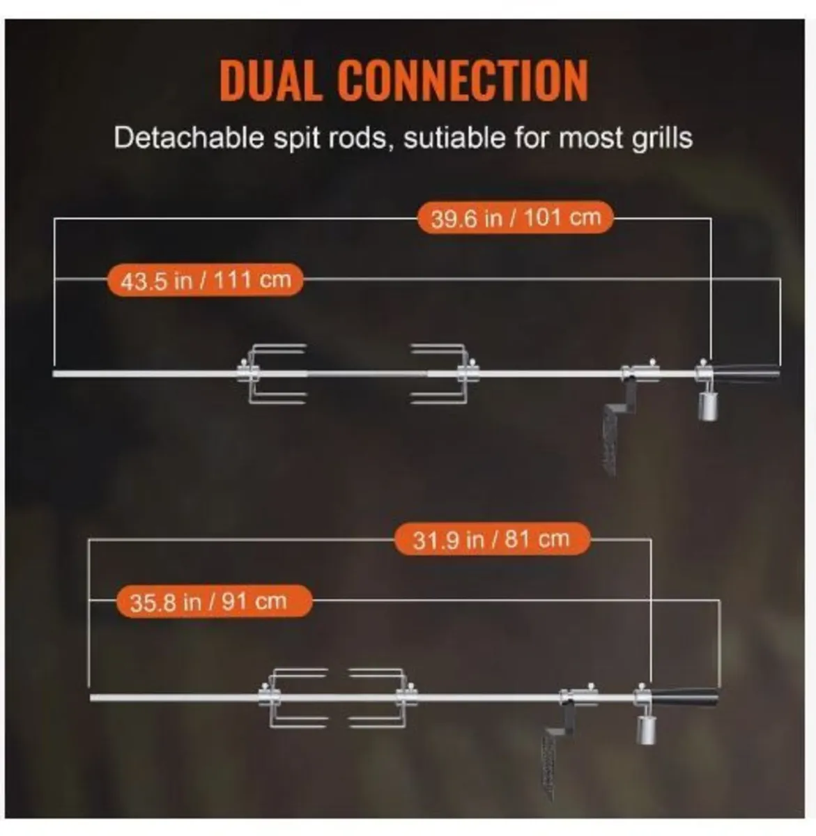Universal Grill Rotisserie Kit BBQ Roaster - Image 4