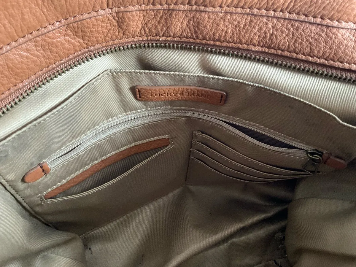 100% Leather ‘Lucky Brand’ Tote Shopping Bag - Image 4