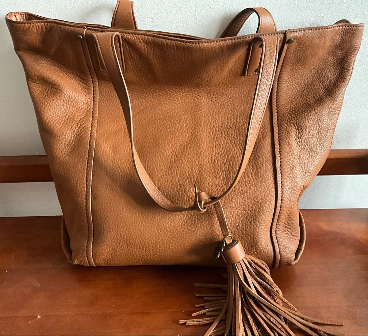 100% Leather ‘Lucky Brand’ Tote Shopping Bag - Image 1