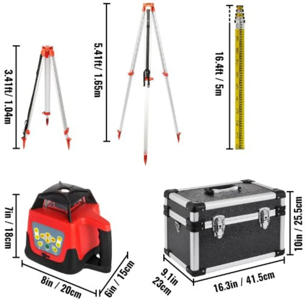 Green Rotary Laser Level Kit with Adjustable Tripo - Image 4