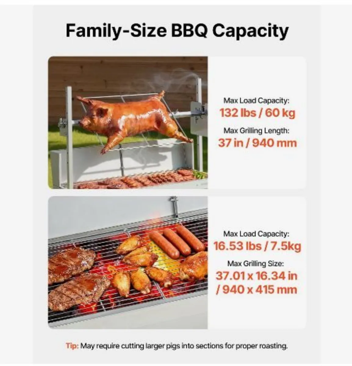 Rotisserie Grill, 38W BBQ Outdoor Pig & Lamb - Image 3