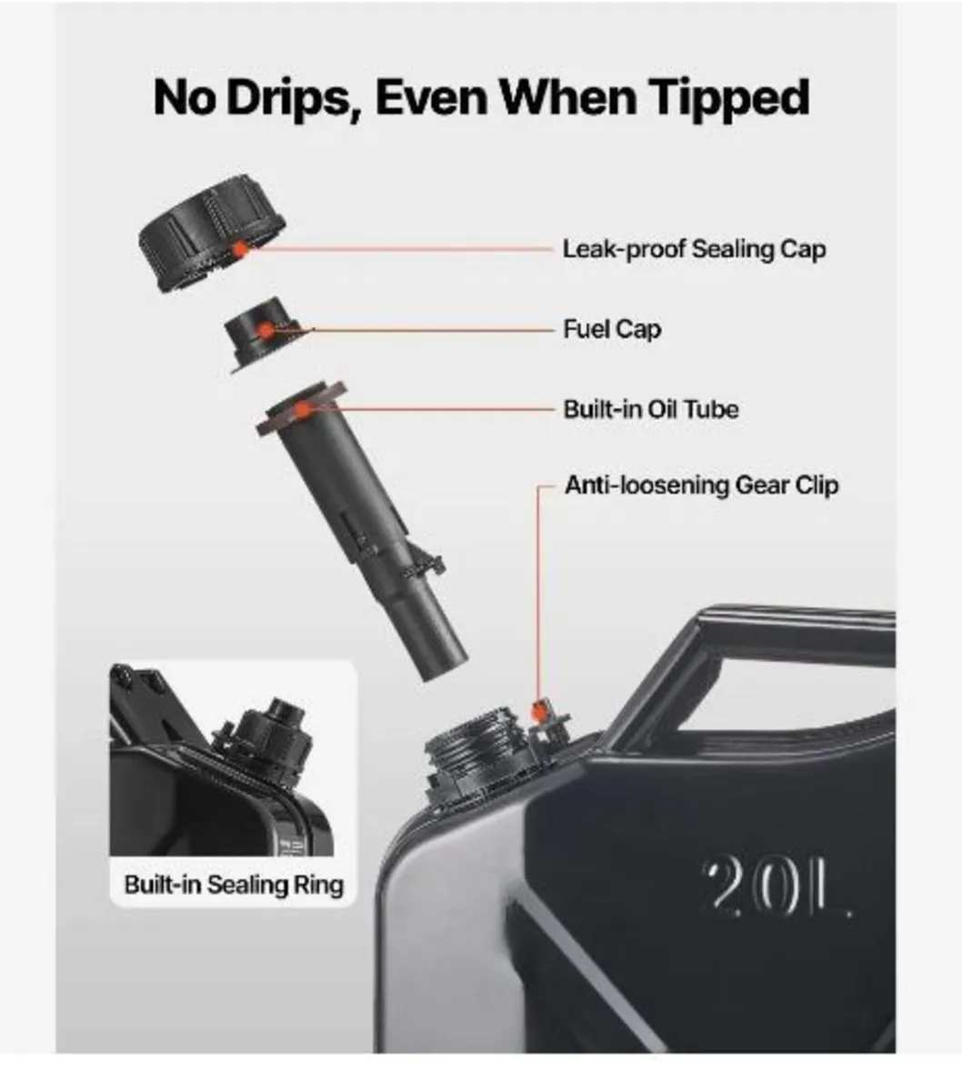 Metal Fuel Container, 20 L, Fuel Jerry Can - Image 4