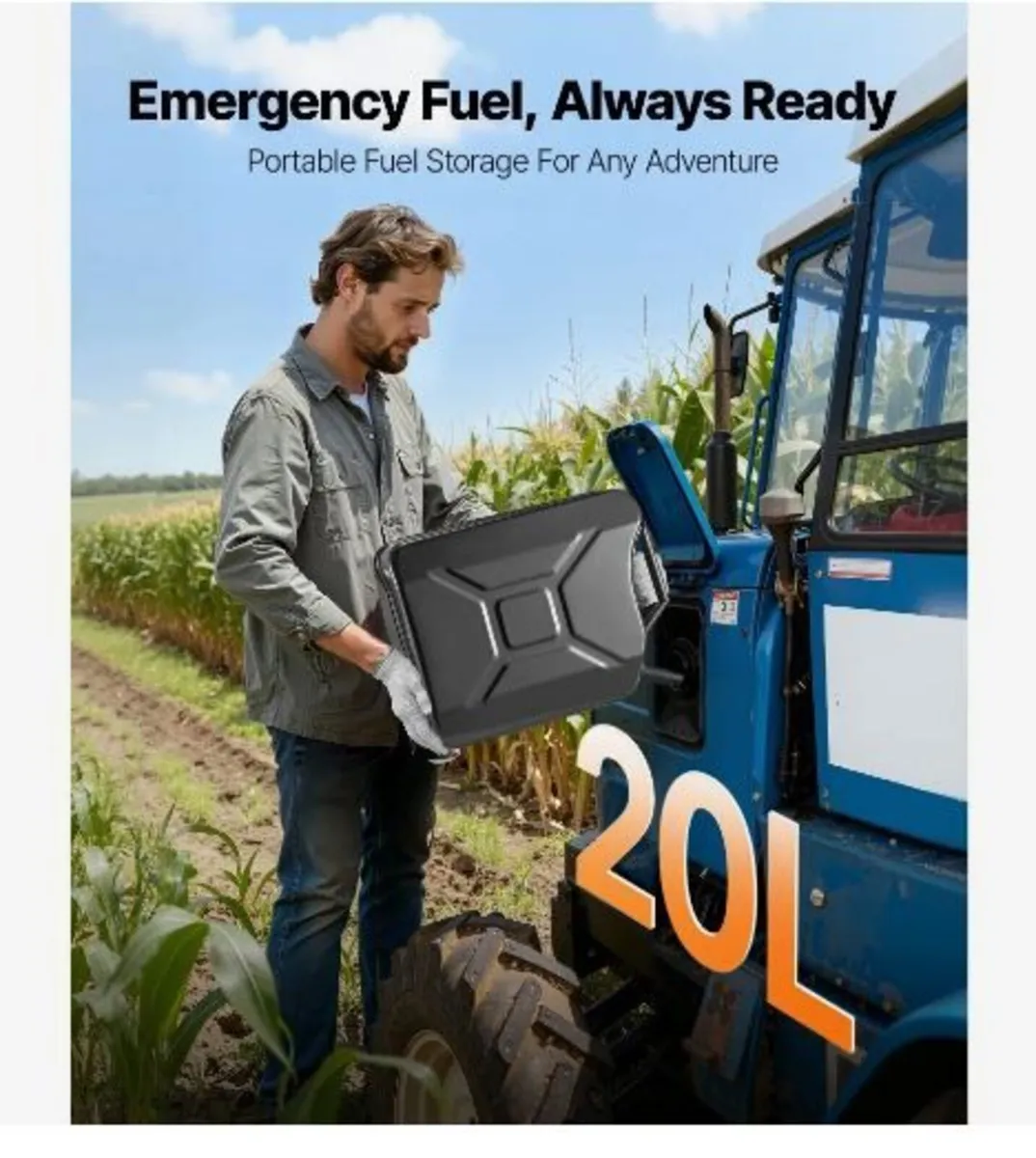 Metal Fuel Container, 20 L, Fuel Jerry Can - Image 2