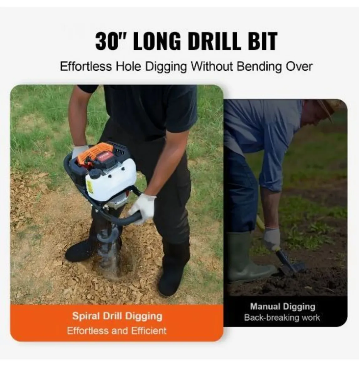 Post Hole Digger Gas Powered, 52CC 1450W - Image 2