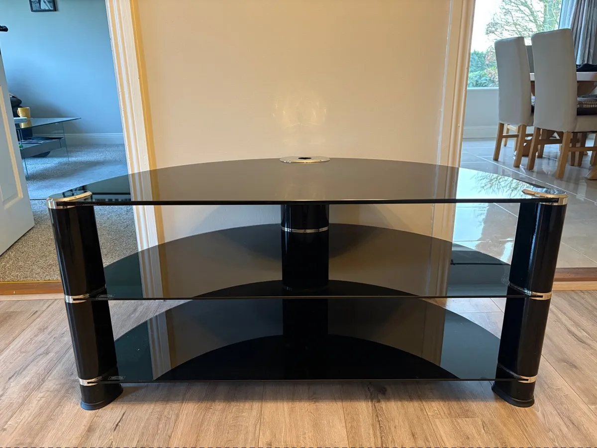Black Glass TV Stand - Image 2