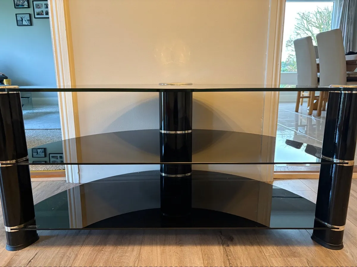 Black Glass TV Stand - Image 3
