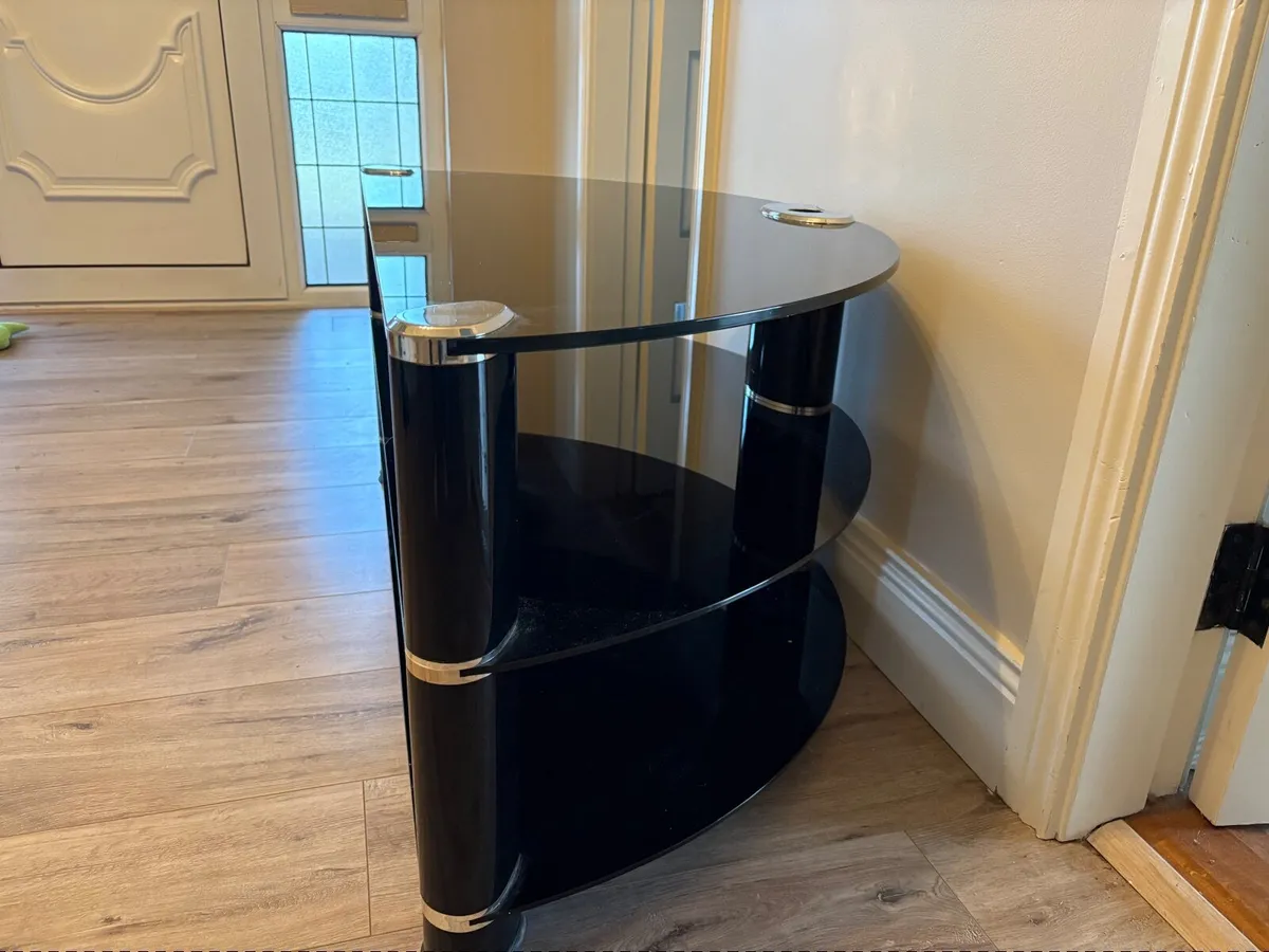 Black Glass TV Stand - Image 1