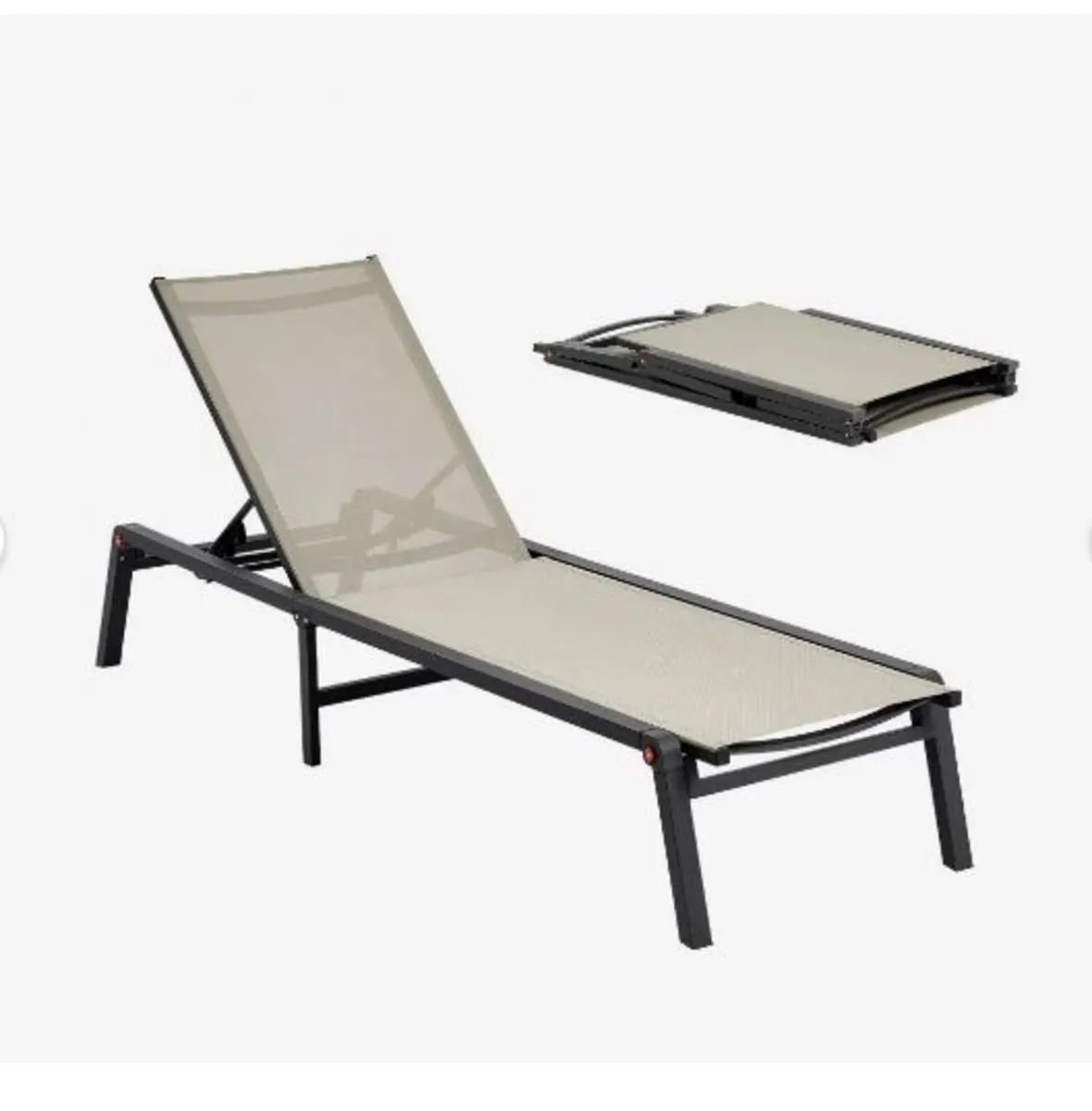 Outdoor Chaise Lounge Chair, 181 kg Weight Capaci - Image 1
