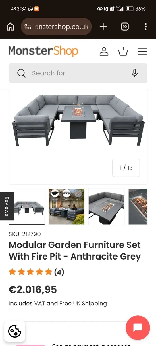 Brand new and unused Garden furniture and Fire pit - Image 2