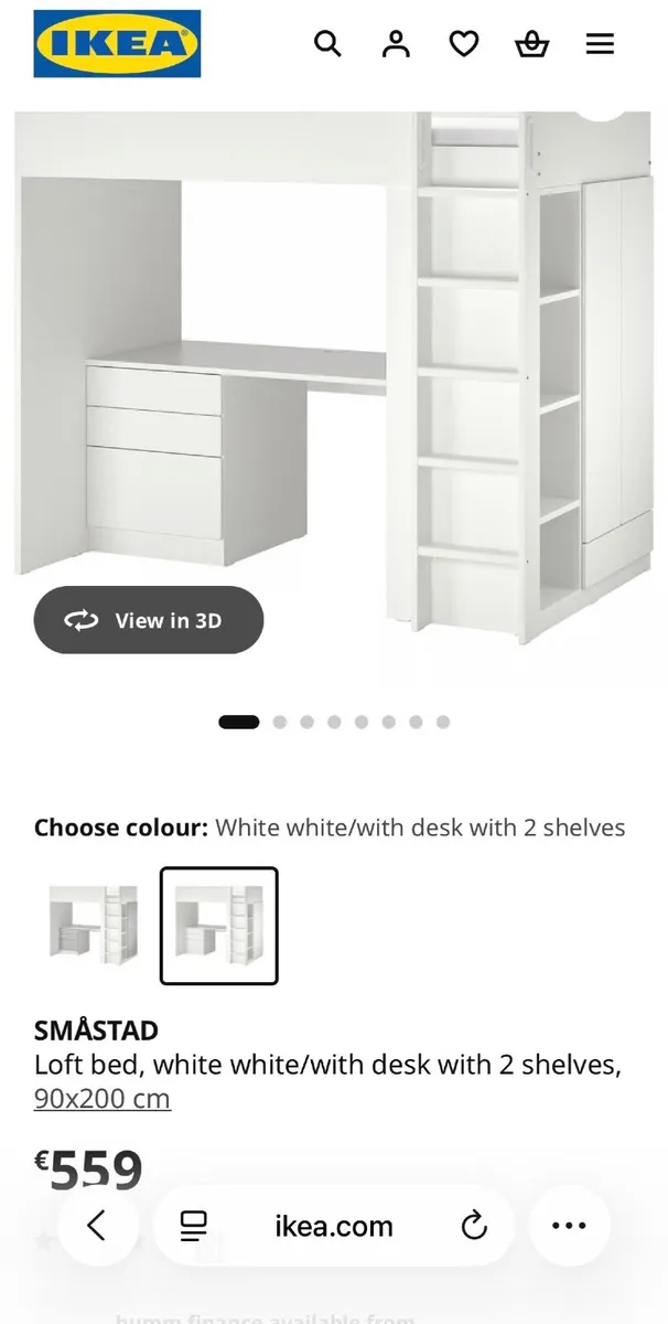 IKEA Bunk Bed with Table & Drawers - Image 1