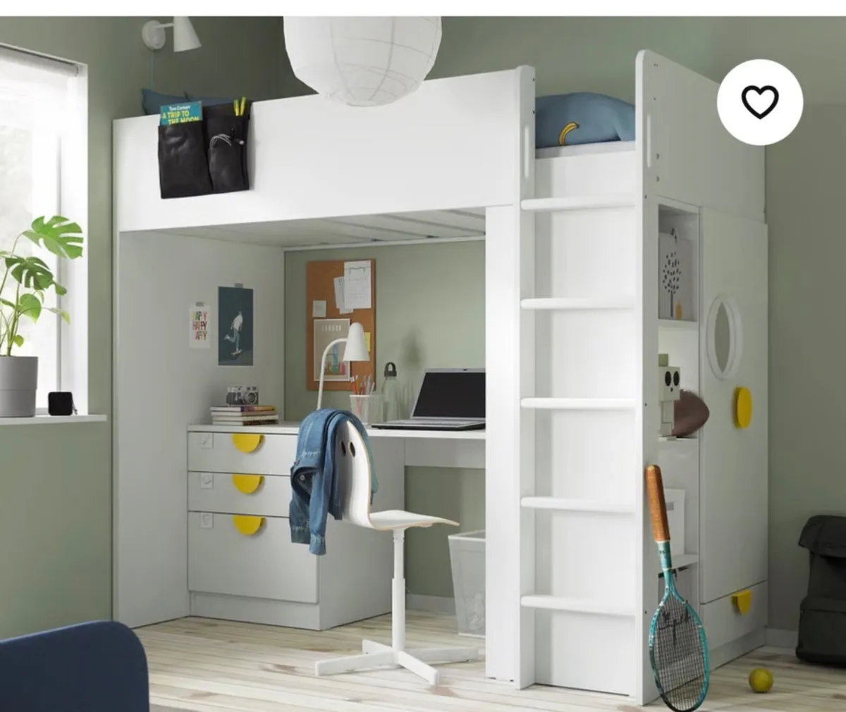 IKEA Bunk Bed with Table & Drawers - Image 2