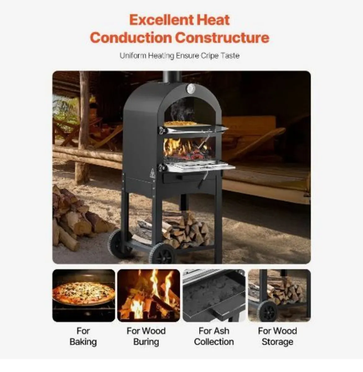 Outdoor Pizza Oven, 12" Pellet Fire Ovens - Image 3