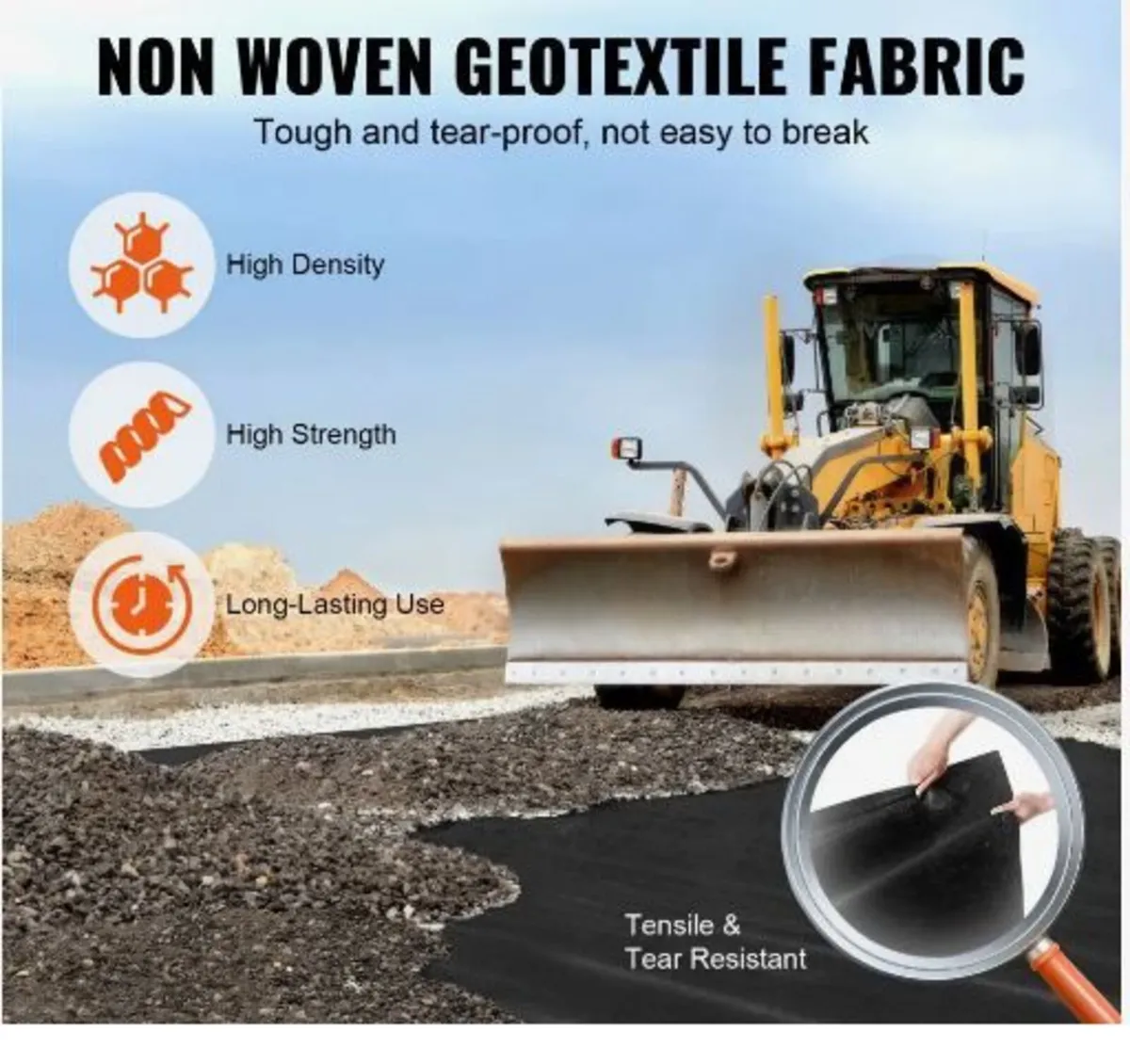 Driveway Fabric, 1 x 50 m Non Woven Geotextile - Image 2