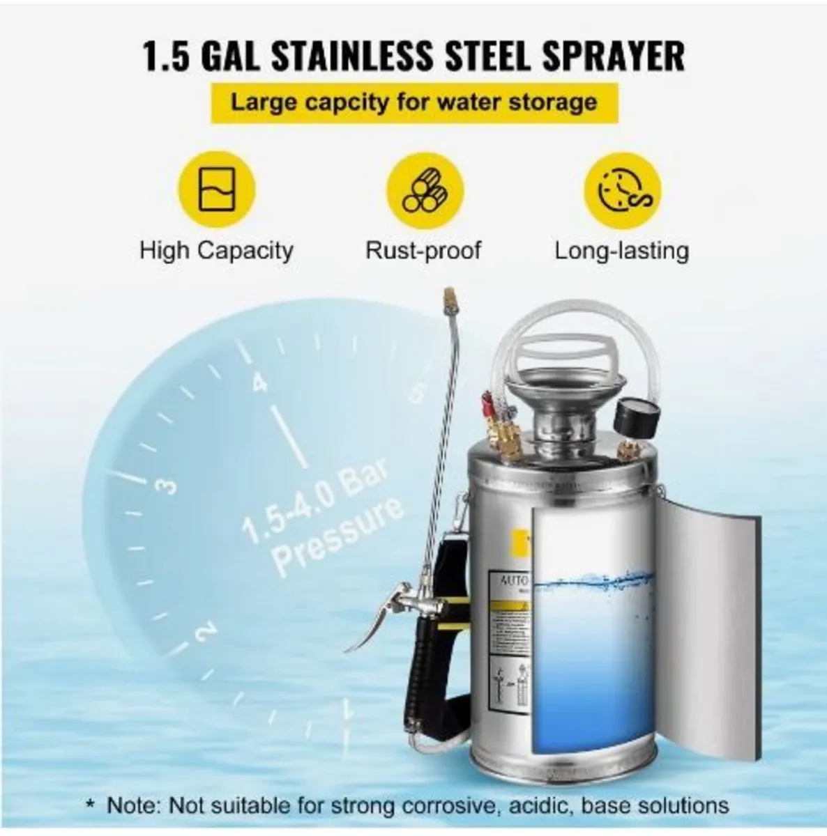 Stainless Steel Sprayer 6L Household Gardening - Image 3