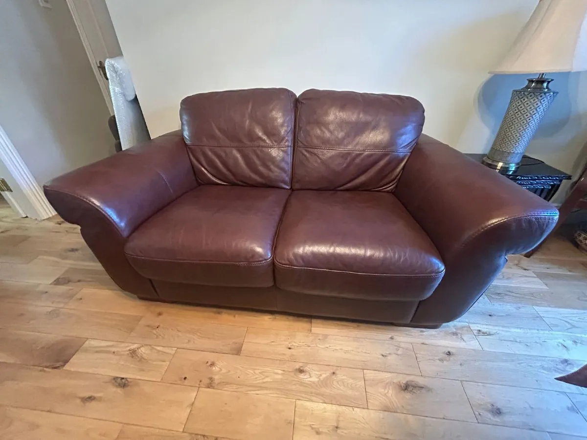 Genuine Leather 2 Seater Sofa Excellent Condition - Image 1