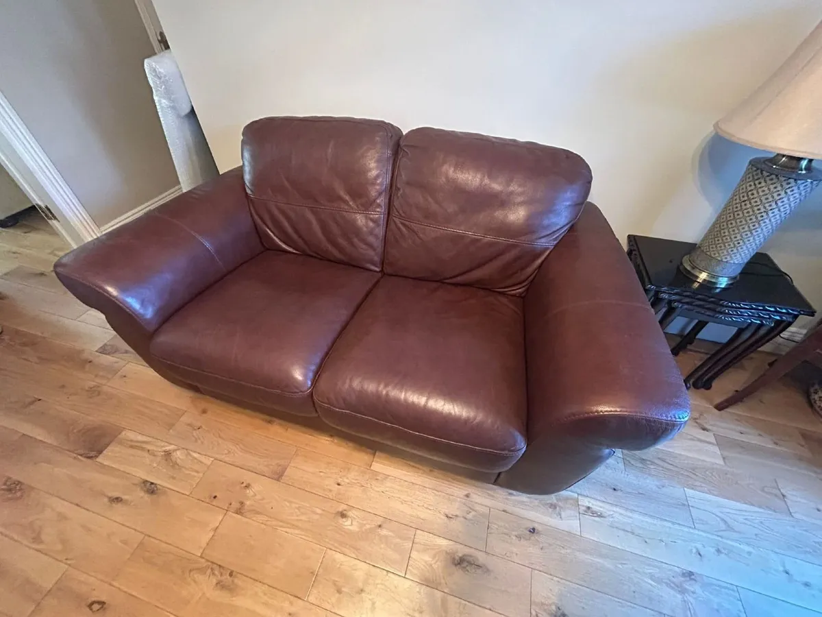 Genuine Leather 2 Seater Sofa Excellent Condition - Image 2