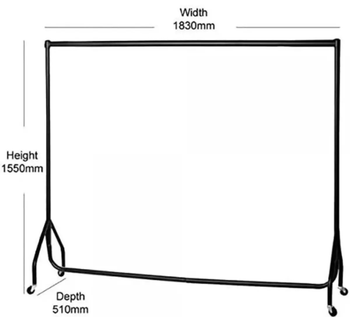 NEW 6ft Garment Clothes Rail Heavy Duty - Image 4