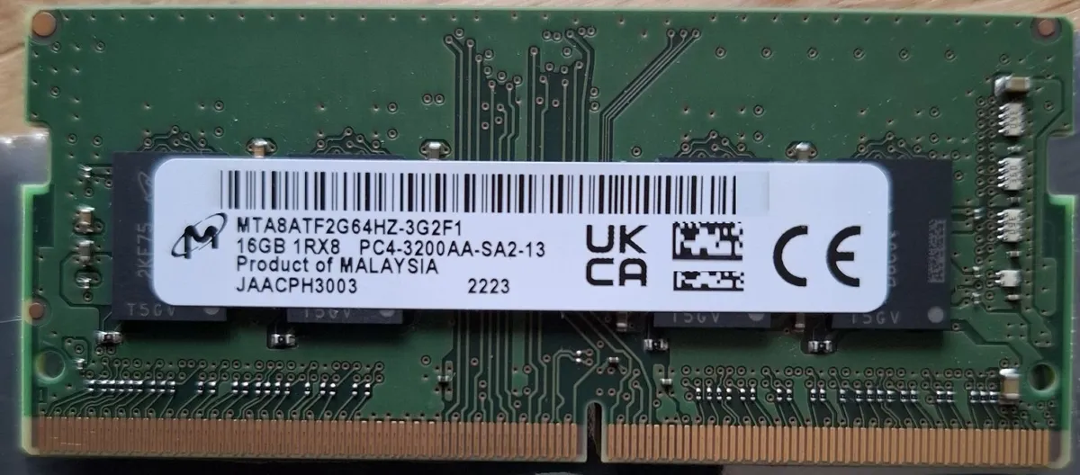 Notebook 16Gb memory DDR4 3200