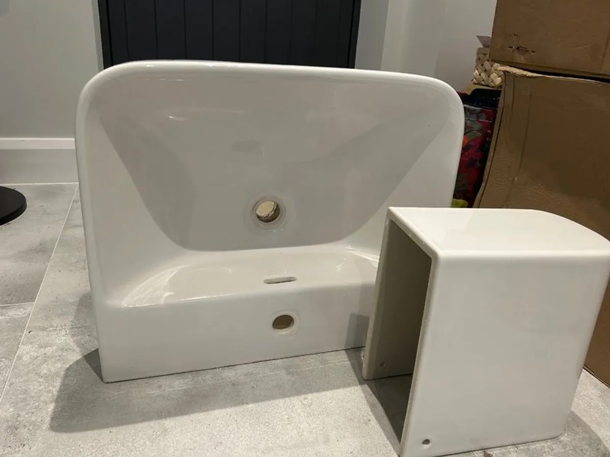 2x Sonas basin with semi pedestal, 55 cm - Image 2