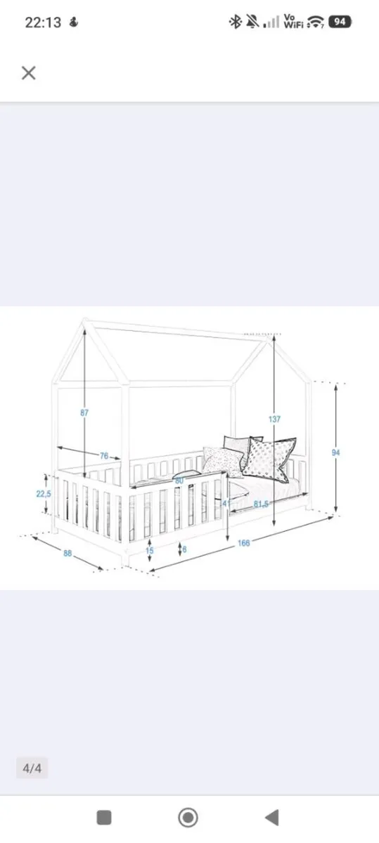 Pine floor bed for toddlers and kids - Image 2