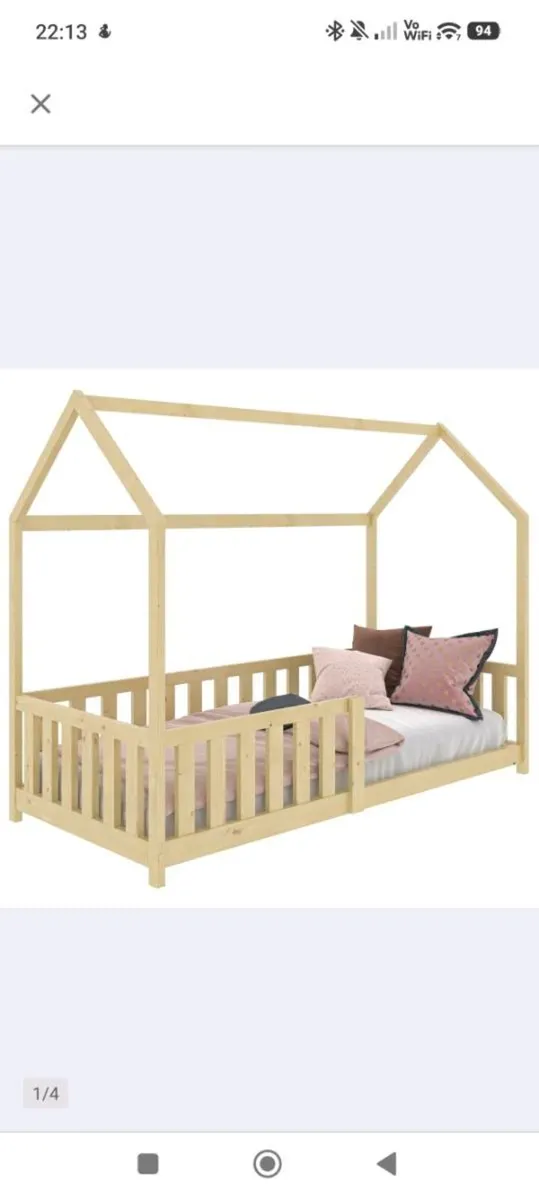 Pine floor bed for toddlers and kids - Image 3