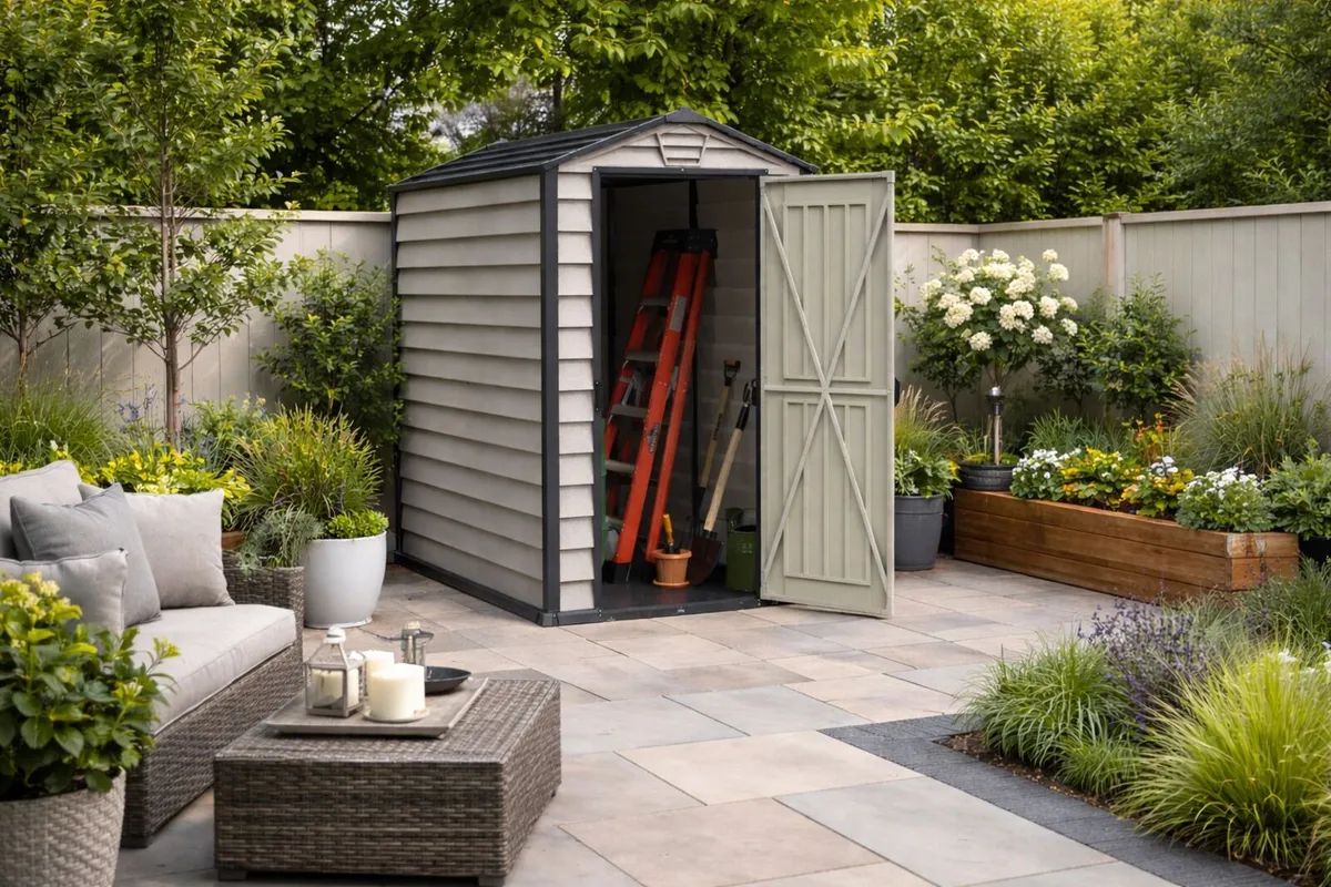 4×6 Evermore Vinyl Garden Sheds – Grey | - Image 2