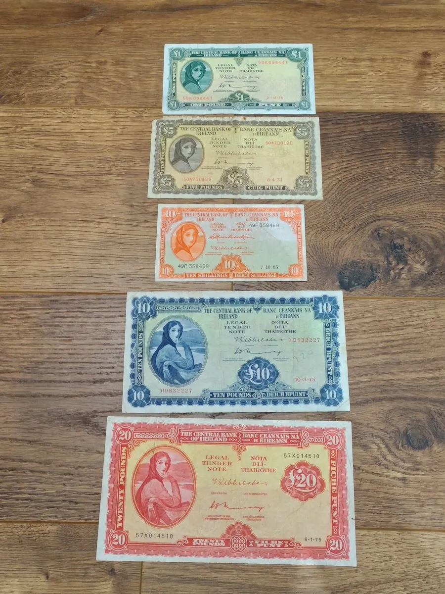 Irish Bank notes and coins - Image 1