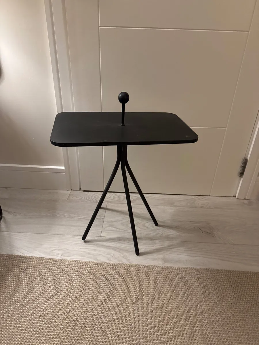 Occasional tables black and chrome rattan - Image 1