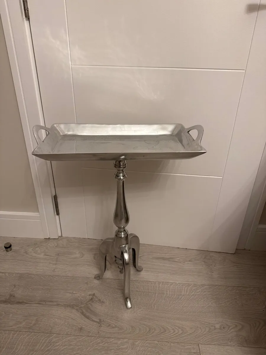 Occasional tables black and chrome rattan - Image 2