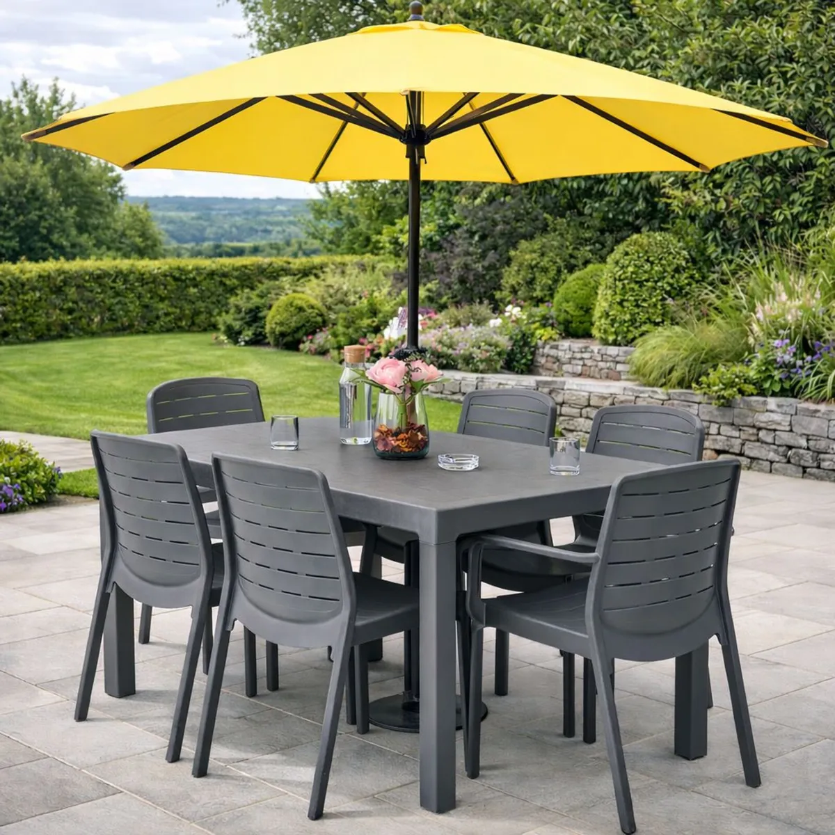 Cedargrain 6 Seater Table & 6 Chairs Delivered - Image 1