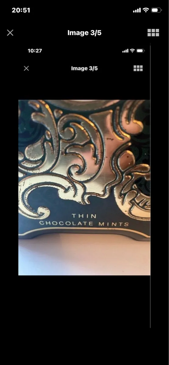 Vintage After Eight Clock Shaped Metal Box - Image 3