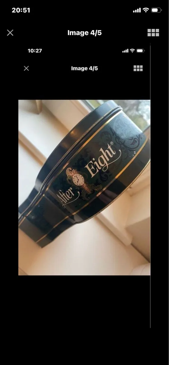 Vintage After Eight Clock Shaped Metal Box - Image 4