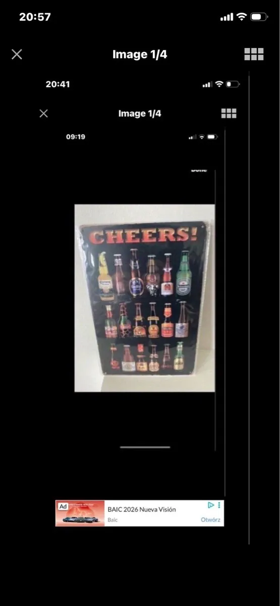 Bar Beers Metal Sign - Image 1