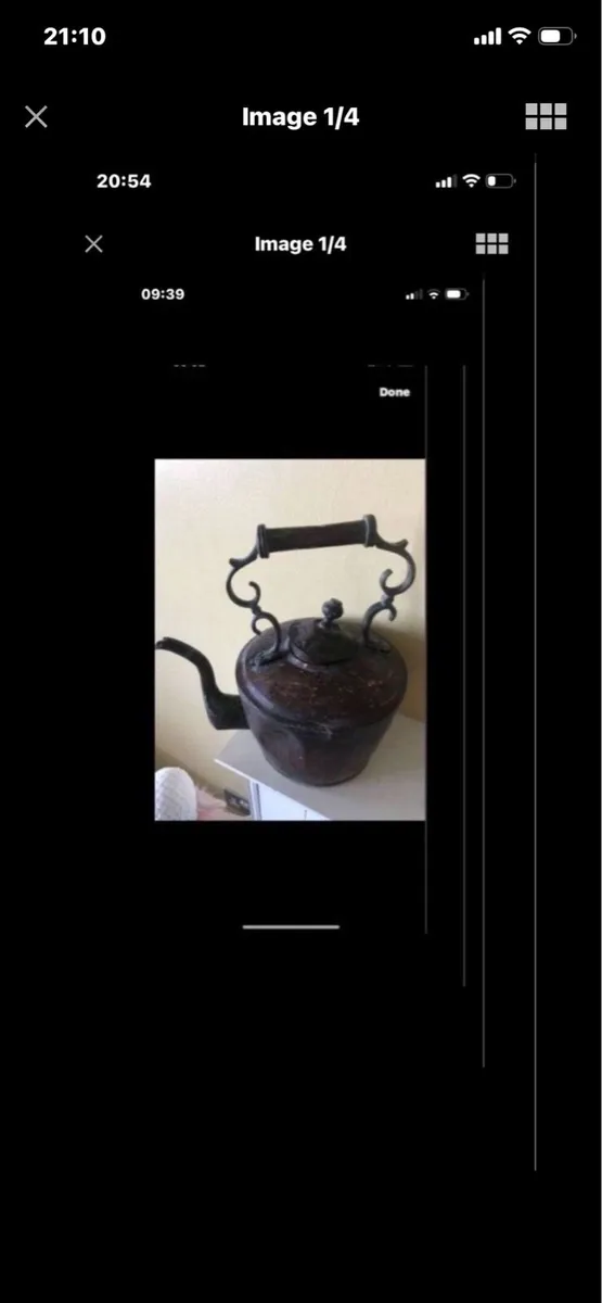 Large Antique Brass & Copper Kettle - Image 1