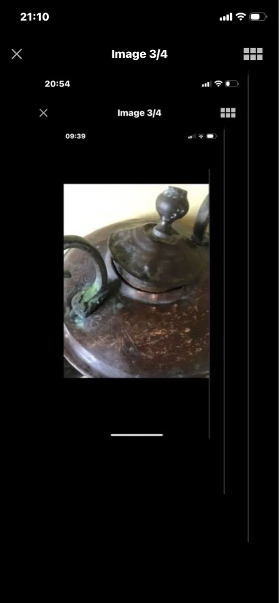 Large Antique Brass & Copper Kettle - Image 3