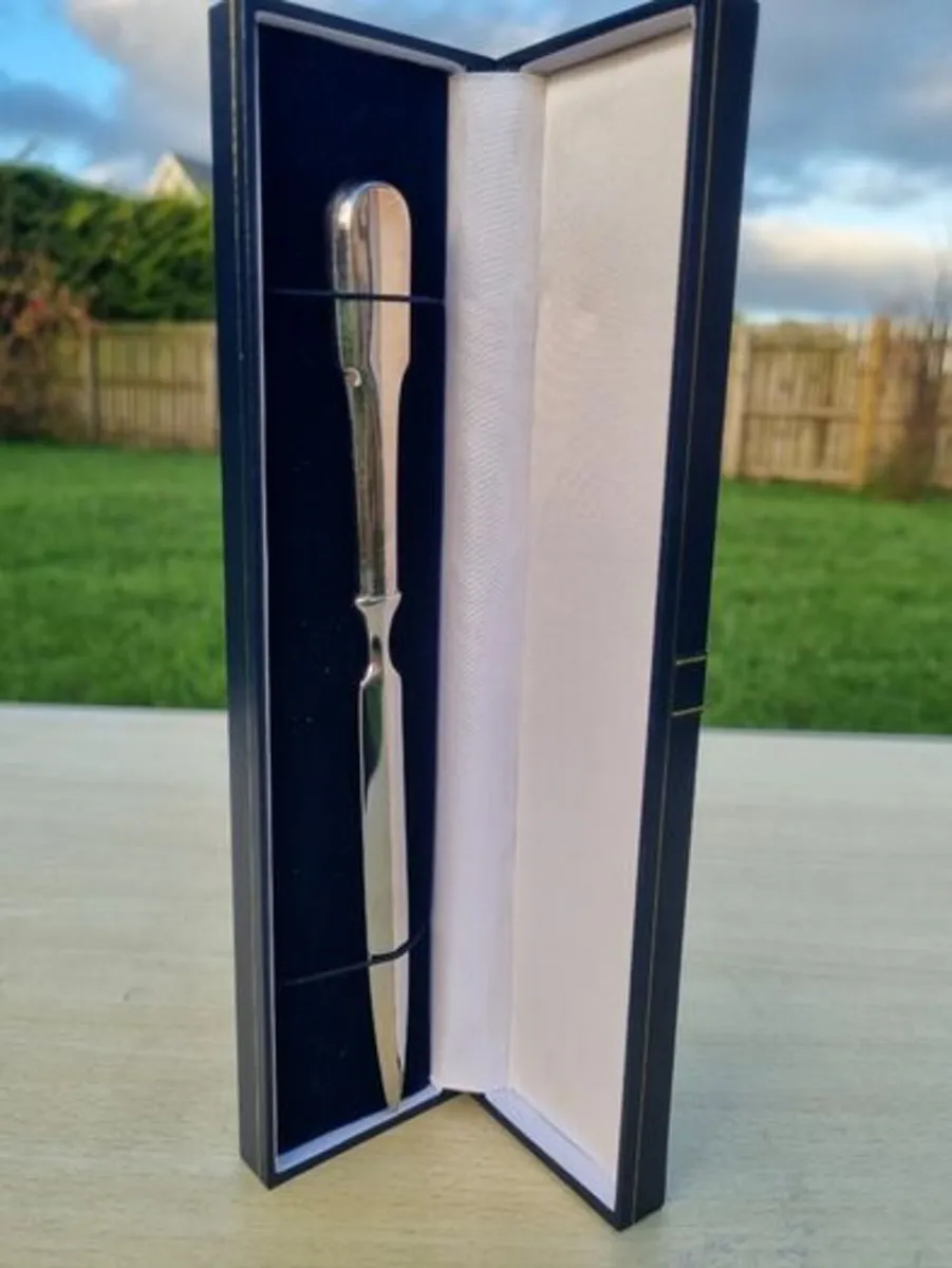 Vintage silver plate paper knife - Image 2