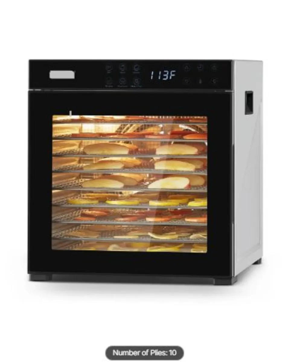 Food Dehydrator Machine, 10 Stainless Steel Trays - Image 1