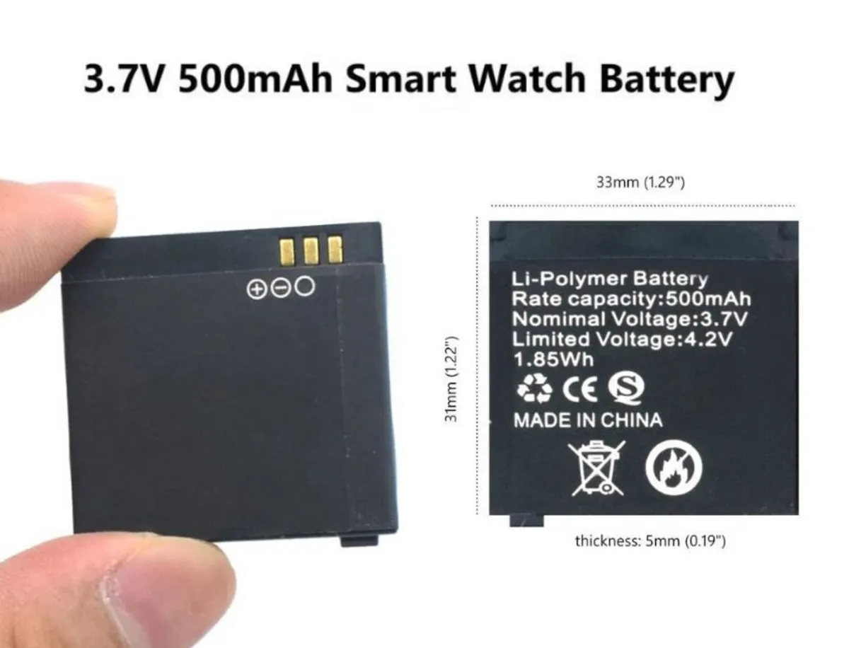 Q18 Smartwatch Battery 500mAh 3.7V Replacement - Image 3
