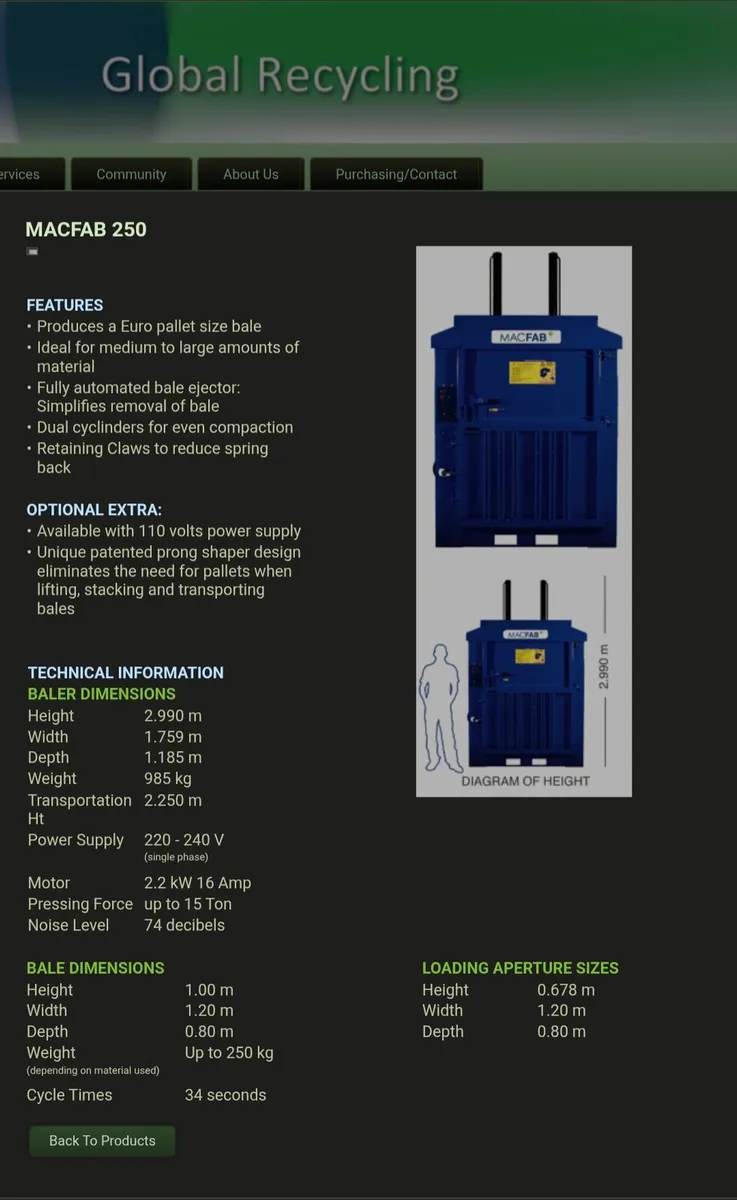 Cardboard baler compactor 250/300kg - Image 2
