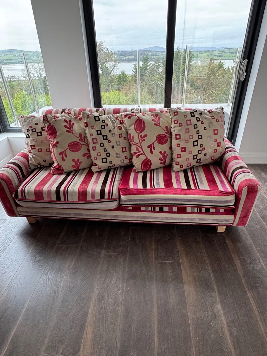 2 x 4 seater couches plus tub chair - Image 2