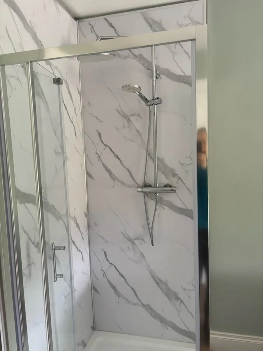 PVC wall & ceiling panels. Two panels still in box as they were surplus. I can return them to the hardware but I need a trailer to move them so easier to sell here. - Image 1