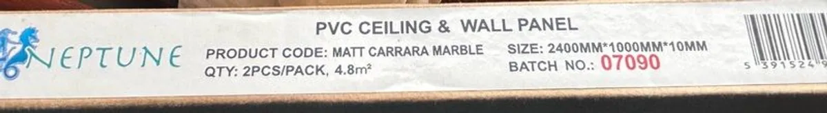 PVC wall & ceiling panels. Two panels still in box as they were surplus. I can return them to the hardware but I need a trailer to move them so easier to sell here. - Image 3