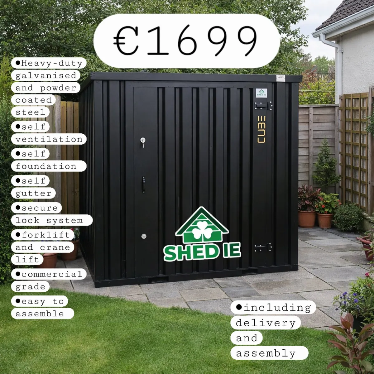 Heavy-duty steel garden shed - Image 1