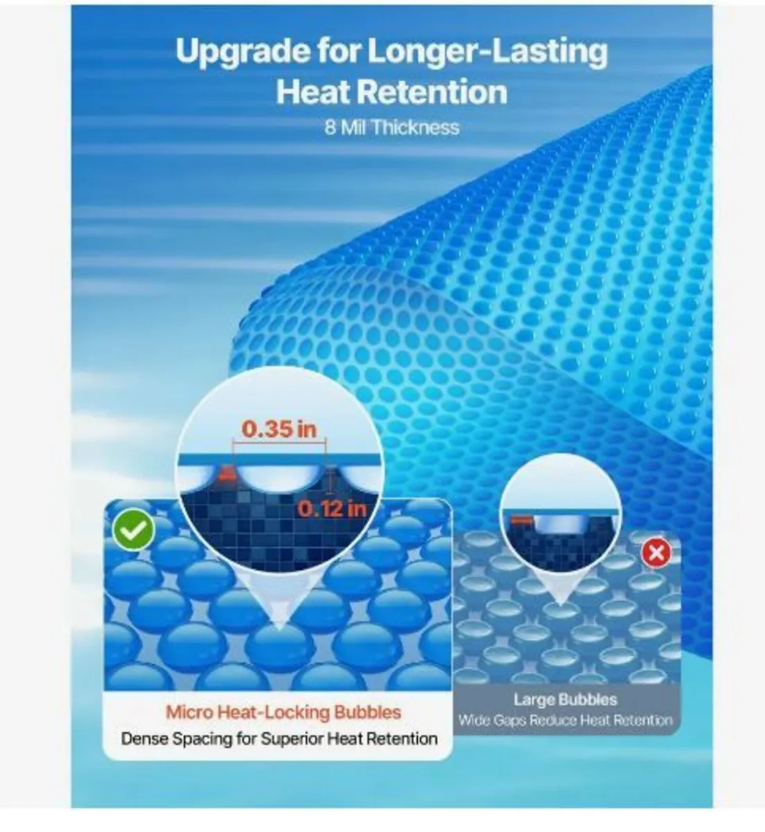 Solar Pool Cover, 10.97 x 5.49m Rectangle Pool - Image 2