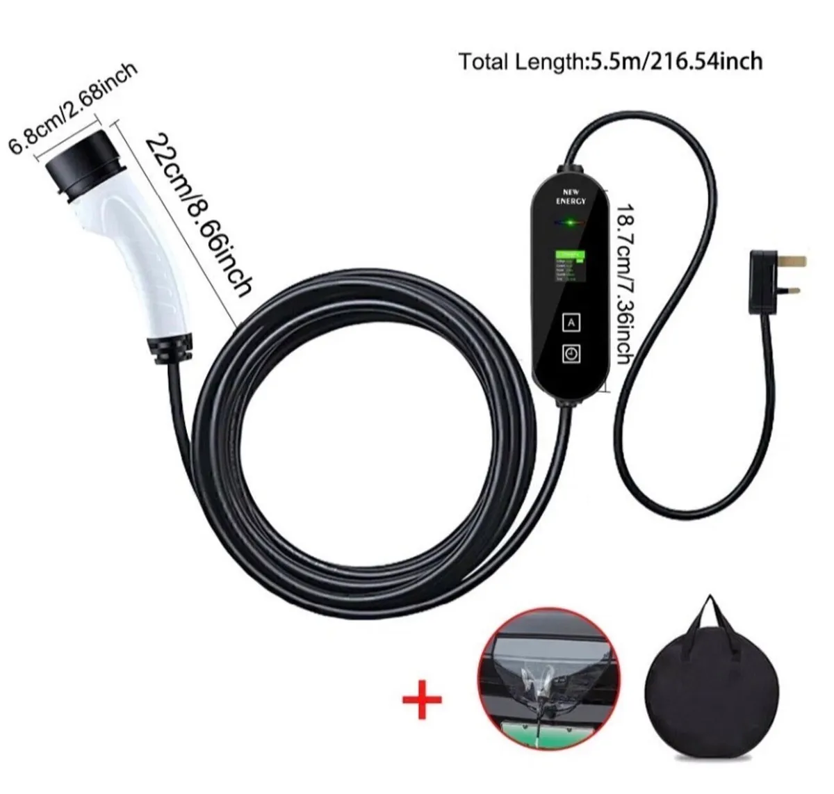 NEW EV Charging Cable Type 2 Car Charger Up to 13A - Image 1
